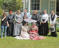 A volunteer cast and crew of a period feature movie